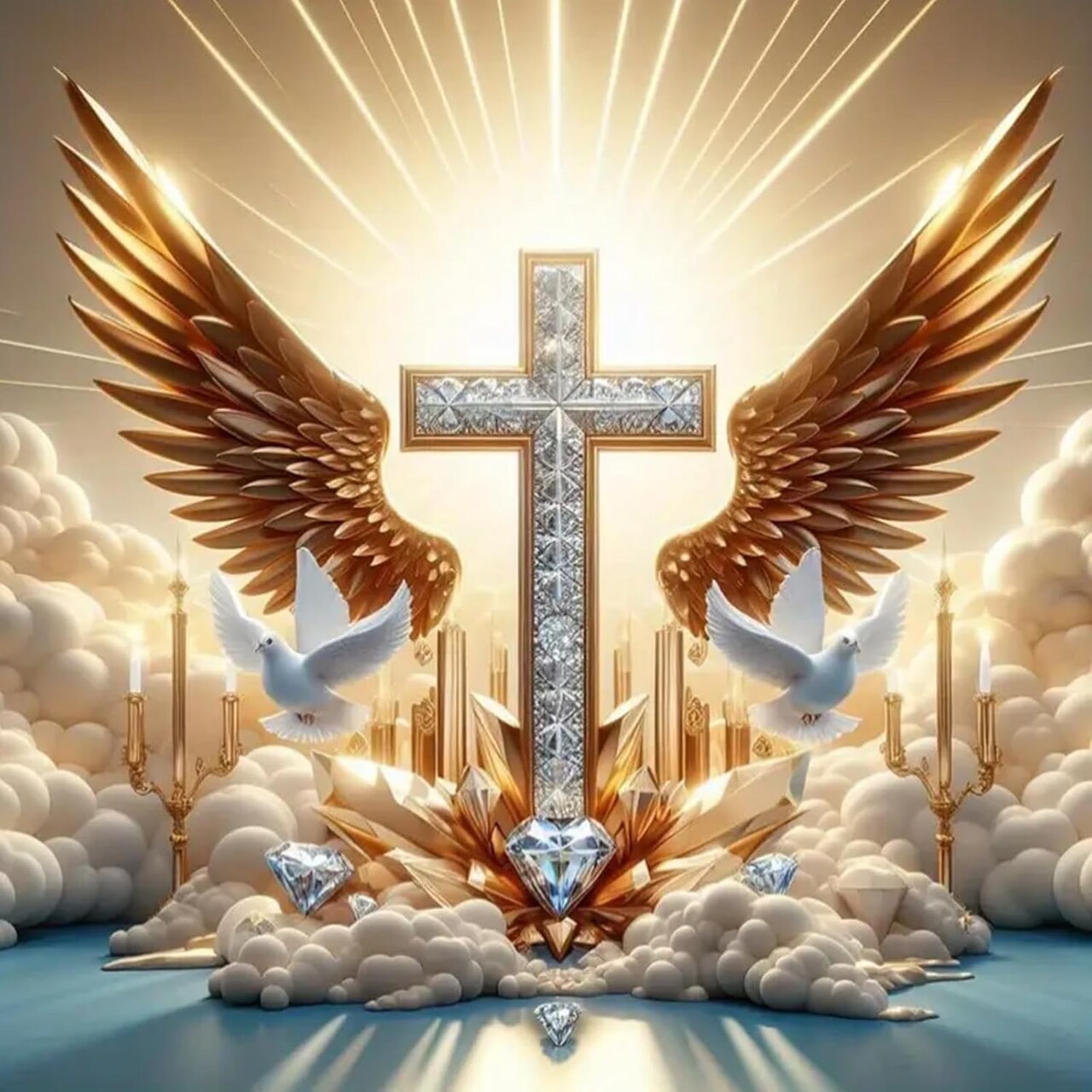 5D DIY Diamond Painting Kits for Adults Kids, Angel Cross Full Drill Embroidery Cross Stitch Crystal Rhinestone Paintings Pictures Arts Wall Decor Painting Dots Kits